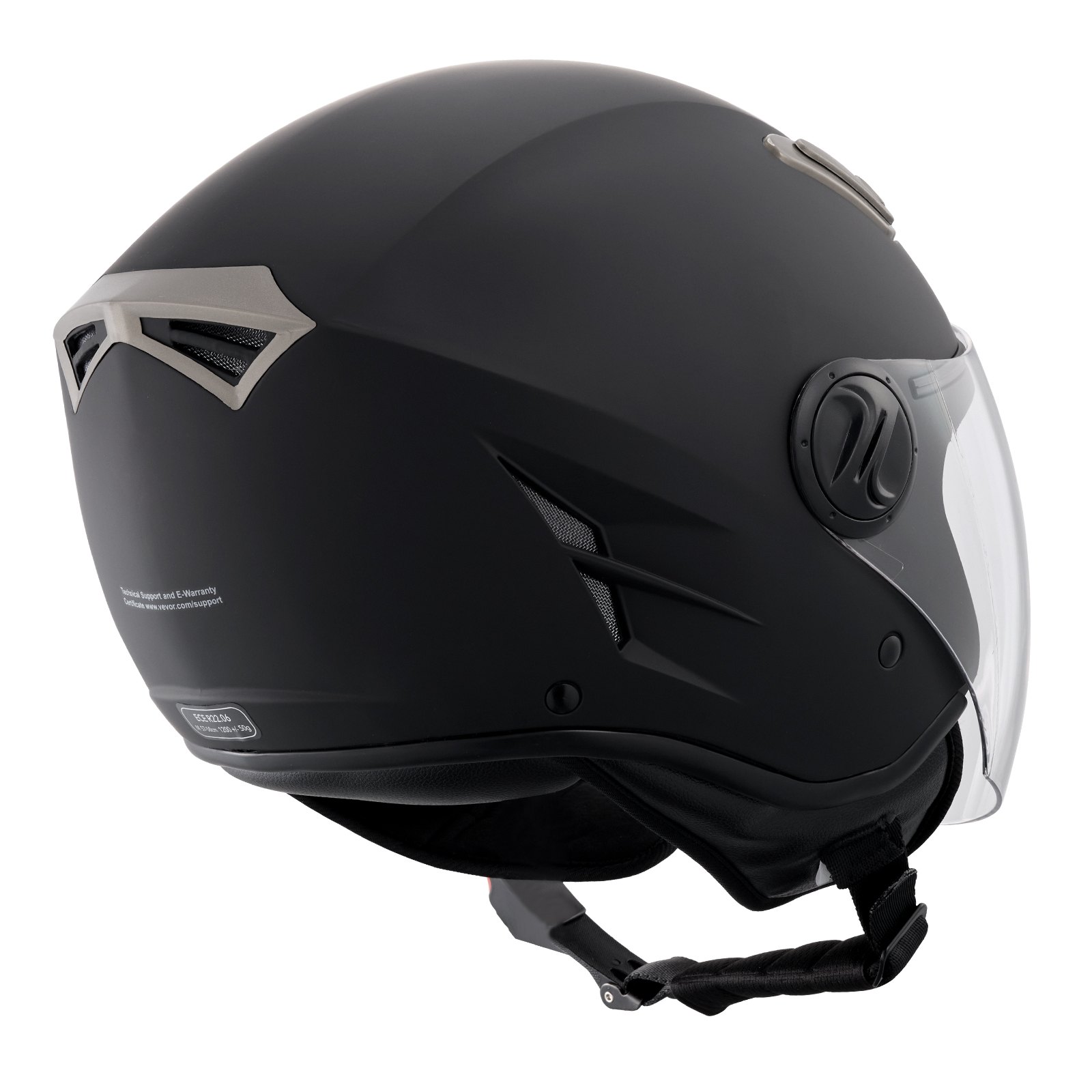 VEVOR Motorradhelm Motocross-Helme 3/4 Gesicht Größe M, Helme aus ABS mit Wechselglas, ECE-geprüfter bequemer Motocross-Helm, für Jugendliche & Erwachsene schwarz