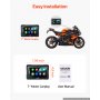 VEVOR Motorrad-Navi 7 Zoll mit Apple CarPlay und Android Auto Kabellos, für BMW-Motorräder, GPS-Navigation mit Dual-Bluetooth, IP67, Fester Clip-On-Montage und Siri/Google-Sprachassistent, Schwarz