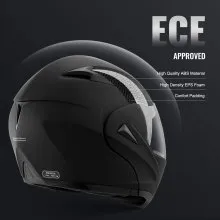 VEVOR Modularer Helm Motorradhelm, Größe L 59-60cm, Helm aus ABS, Ece-geprüft, komfortabler Motocross-Helm, geeignet für Jugendliche und Erwachsene, schwarz