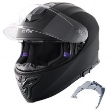 VEVOR Integralhelm Motorrad Motocrosshelm Motorradhelm 59-60cm Schwarz Größe L