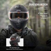 VEVOR Integralhelm Motorrad Motocrosshelm Motorradhelm 59-60cm Schwarz Größe L