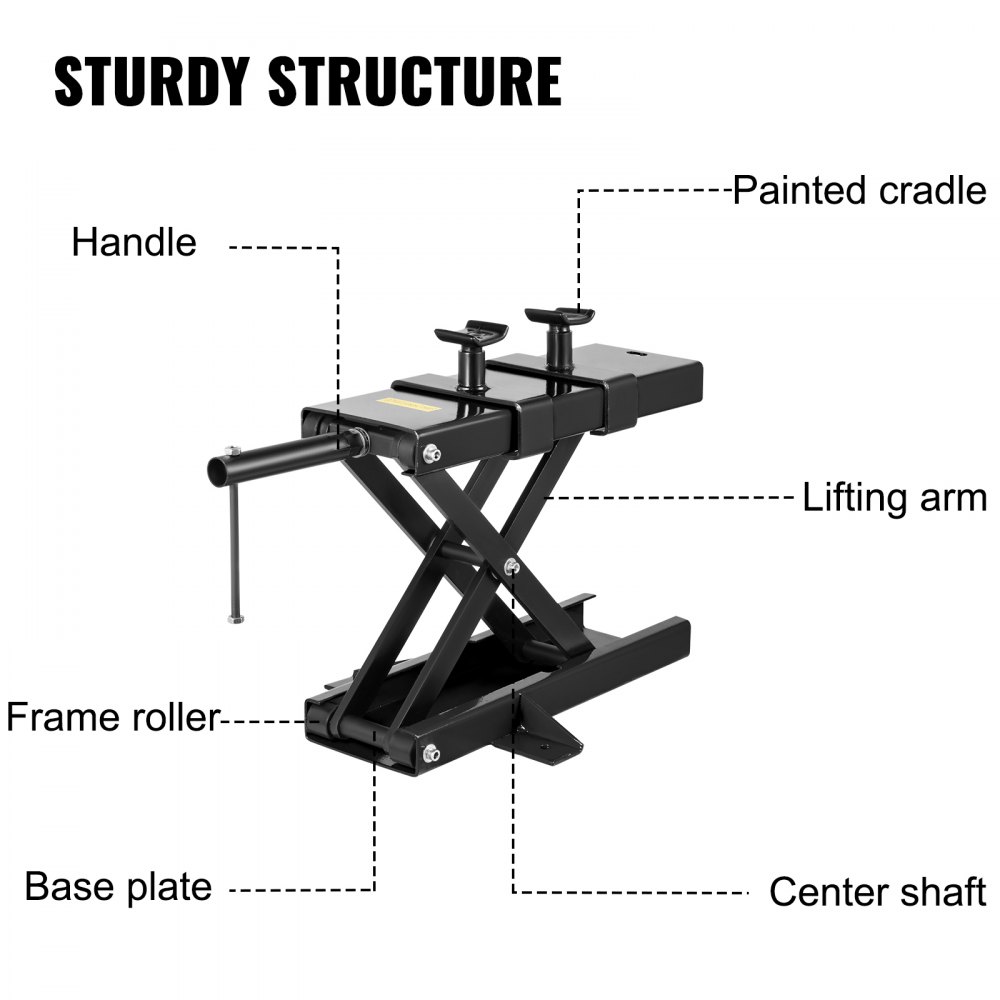 VEVOR Motorrad-Scherenheber Motorradheber 1100lb Motorrad-Hebeständer Schwarz