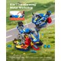 VEVOR Motorradmotor-Spielzeug, 25-teilig, Motorradmechaniker-Spielzeug mit abnehmbaren Teilen, Lichtern & Geräuschen, simuliertes Fahren & Rennstreckenrennen, für Kinder ab 3 Jahren, Blau