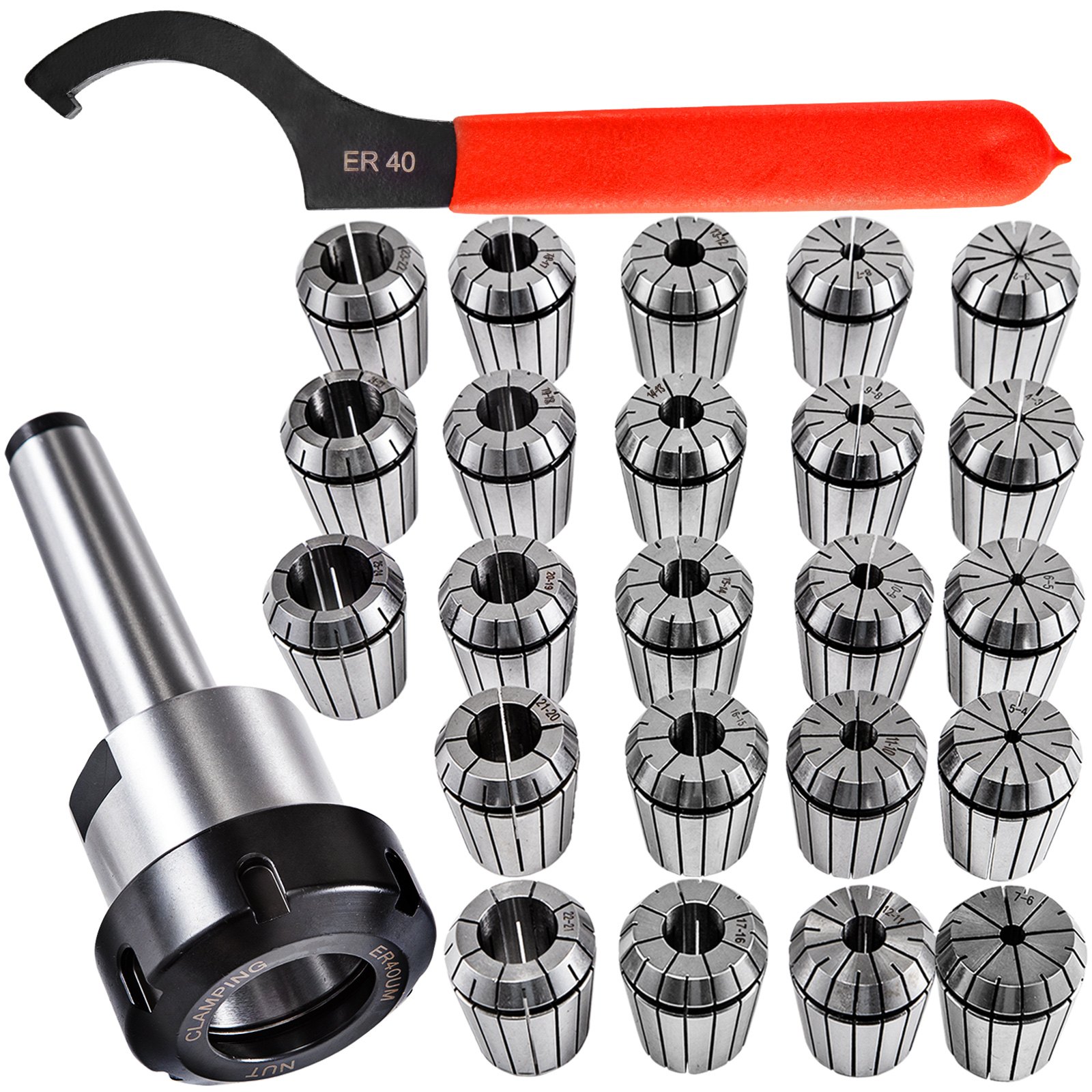 Vevor Spannzangen Set Mt3-er40 Werkzeughalter 23 Stk. Spannzangenfutter 3-25mm