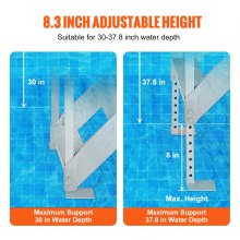 VEVOR 4-stufige Badeleiter mit zwei Handläufen Bootsleiter 800x1850x1750mm Poolleiter aus Aluminiumlegierung Treppenleiter 250kg Tragfähigkeit 55x10cm Pedale Ideal für Häfen Boot Schwimmbäder