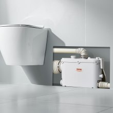 VEVOR Abwasser Hebeanlage 500W Fäkalienhebeanlage 8m Förderhöhe Abwasserpumpe 6600L/h Haushaltspumpe 2900U/min Schmutzwasserpumpe Eingebautes Rückschlagventil Wartungfrei WC Dusche Waschbecken