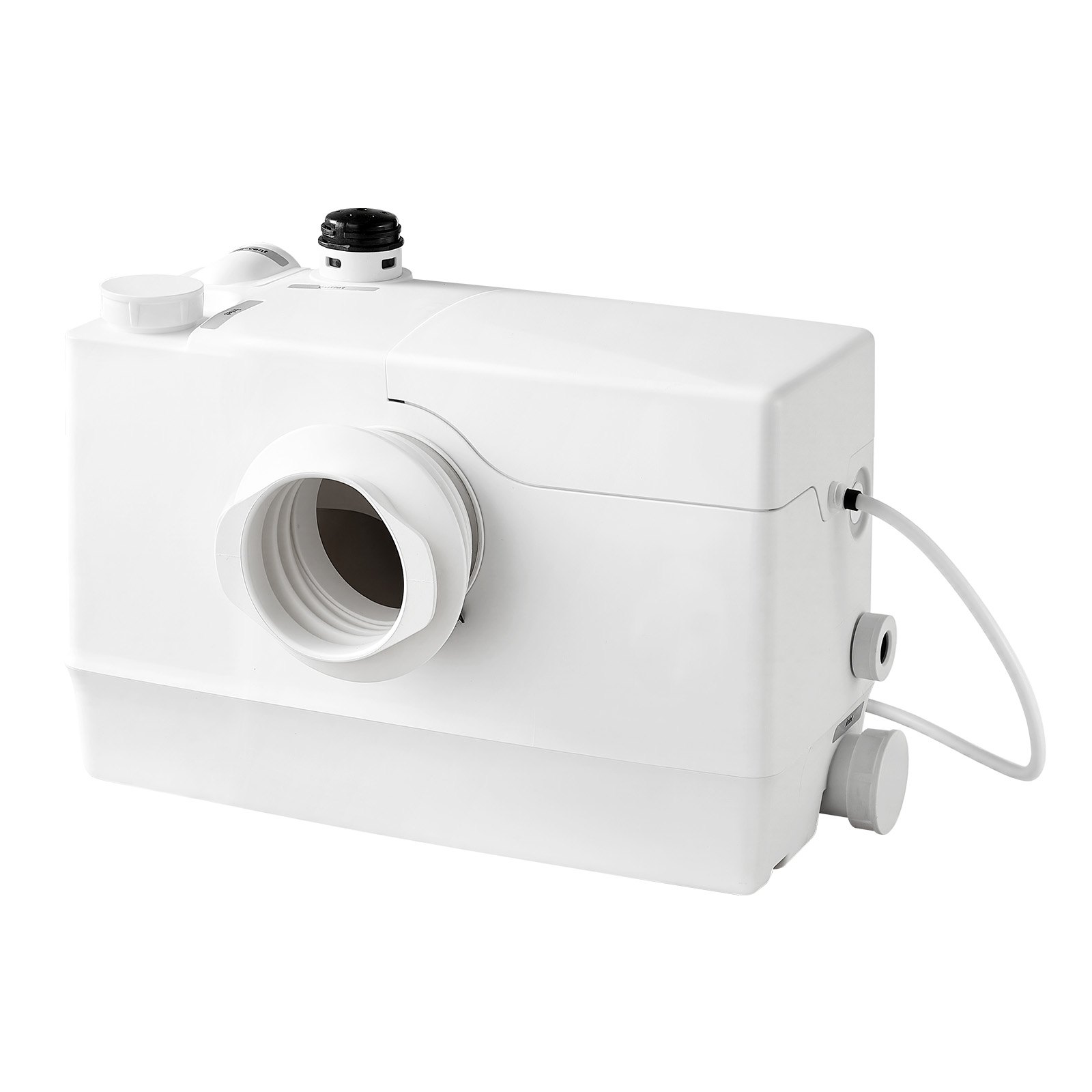 VEVOR Fäkalienhebeanlage 800 W 12000 L/h 10 m Förderhöhe Nachlauffunktion, Weiße Abwasserhebeanlage Geeignet für Keller, WC, Waschbecken, Waschküche und Küche, Hebeanlage für Abwasser Zerhackerpumpe