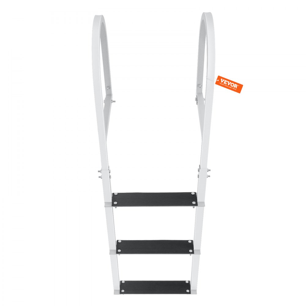 VEVOR Dockleiter 3 abnehmbare Stufen 227 kg Tragkraft, Ponton-Bootsleiter aus Aluminiumlegierung mit 8 cm breiter Stufe und rutschfester Gummimatte, für das Einsteigen in Schiffe/Seen/Schwimmbäder