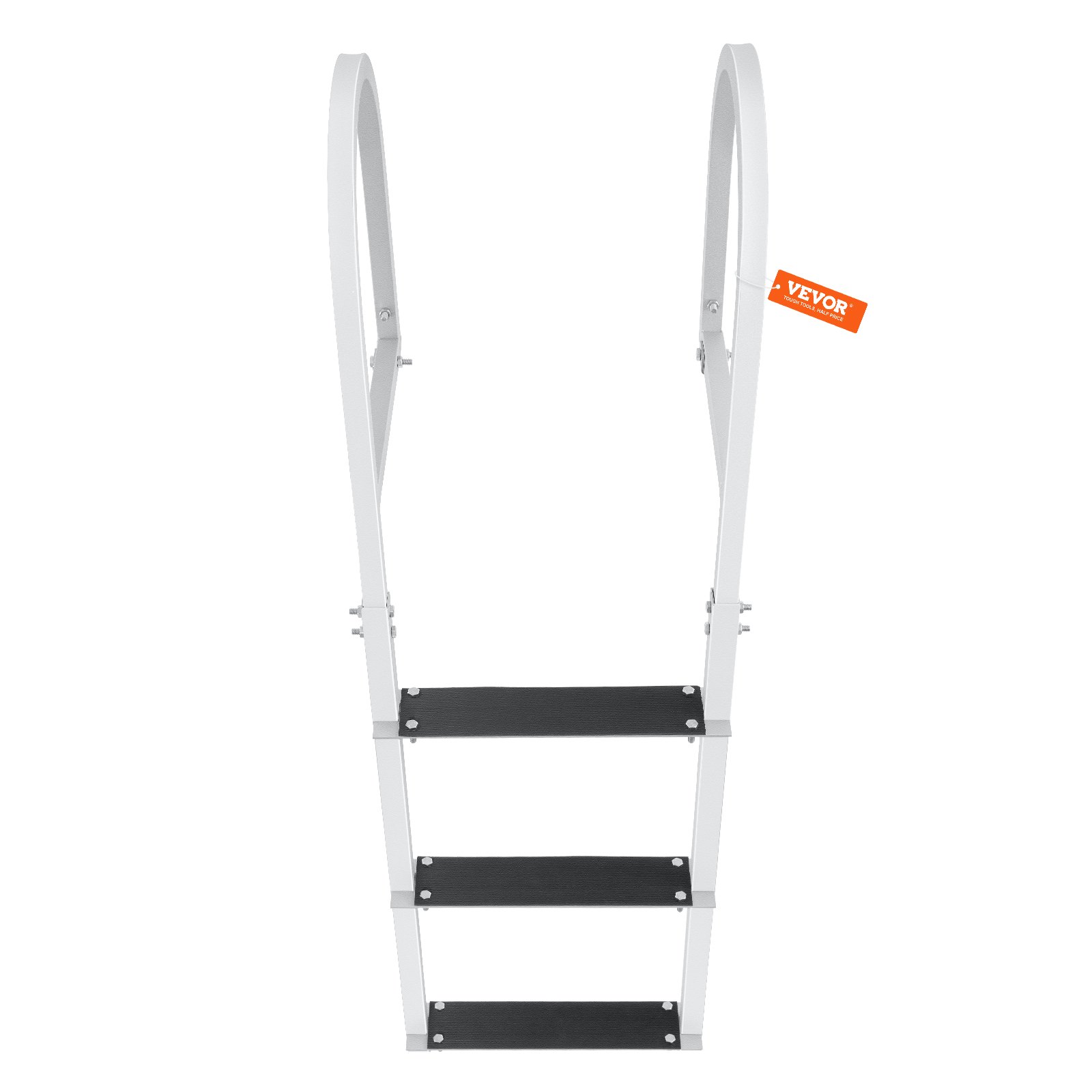 VEVOR Dockleiter 3 abnehmbare Stufen 227 kg Tragkraft, Ponton-Bootsleiter aus Aluminiumlegierung mit 8 cm breiter Stufe und rutschfester Gummimatte, für das Einsteigen in Schiffe/Seen/Schwimmbäder