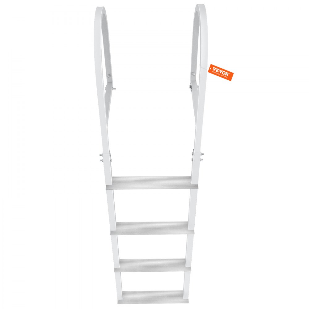 VEVOR Dock Ladder with 4 Removable Steps, 227 kg Load Capacity, Pontoon Boat Ladder made of Aluminum Alloy with 8 cm Wide Steps for Boarding Ships/Lakes/Swimming Pools/Seas