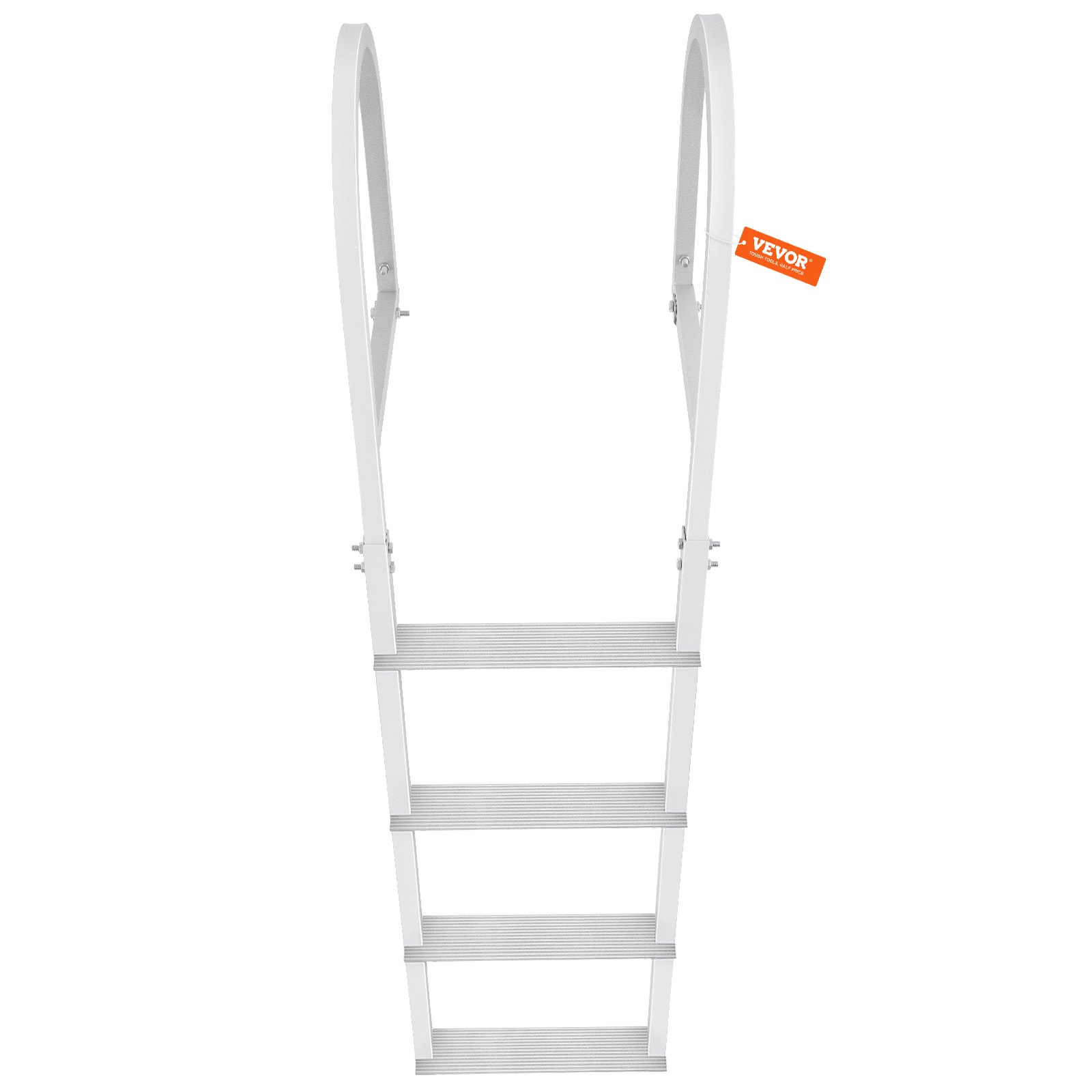 VEVOR Dock Ladder with 4 Removable Steps, 227 kg Load Capacity, Pontoon Boat Ladder made of Aluminum Alloy with 8 cm Wide Steps for Boarding Ships/Lakes/Swimming Pools/Seas