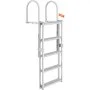 VEVOR Dockleiter 5 einziehbare Stufen 159kg Tragkraft Pontonbootleiter aus Aluminiumlegierung mit 1700-2005mm einstellbarer Höhe 10cm breite Stufe zum Einsteigen in Schiffe/See/Pool/Marine