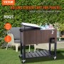 VEVOR Servierwagen Kühlwagen 80 QT, Beistellwagen Getränkewagen 890 x 470 x 830 mm, Getränkekühler Getränkekühlwagen Braune Eisbox Eiswagen Party Kühler Partywagen mit Trennblatt Beistellwagen