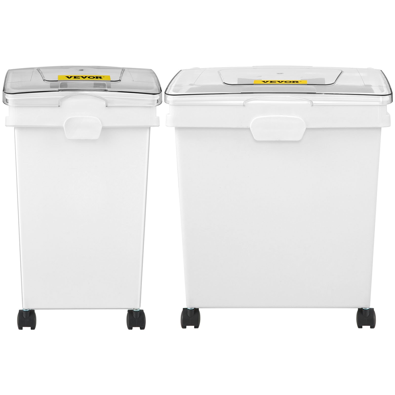 VEVOR Mehl und Reis Behälter Kapazität 25 kg und 15 kg, Aufbewahrungsbox Küche 35,5 x 50 x 45 cm und 25 x 35,5 x 43 cm, Vorratsdosen weiß Speicherung für Getreide und anderen Trockenwaren