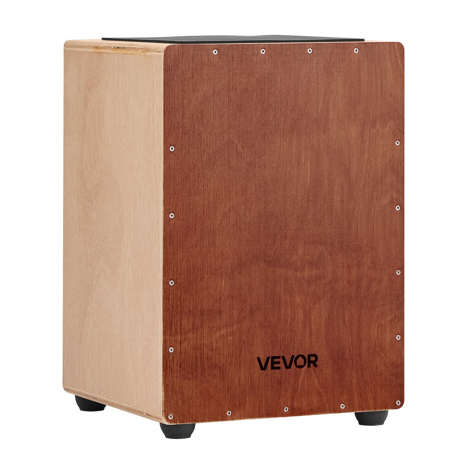 VEVOR Cajon, Kistentrommel, mit internen Snare-Drähten, leichte Drum-Box aus Holz, tragbares Trommel-Musikinstrument mit Silikonfüßen, abgerundeten Kanten, für Anfänger & Profis, 305x305x430 mm