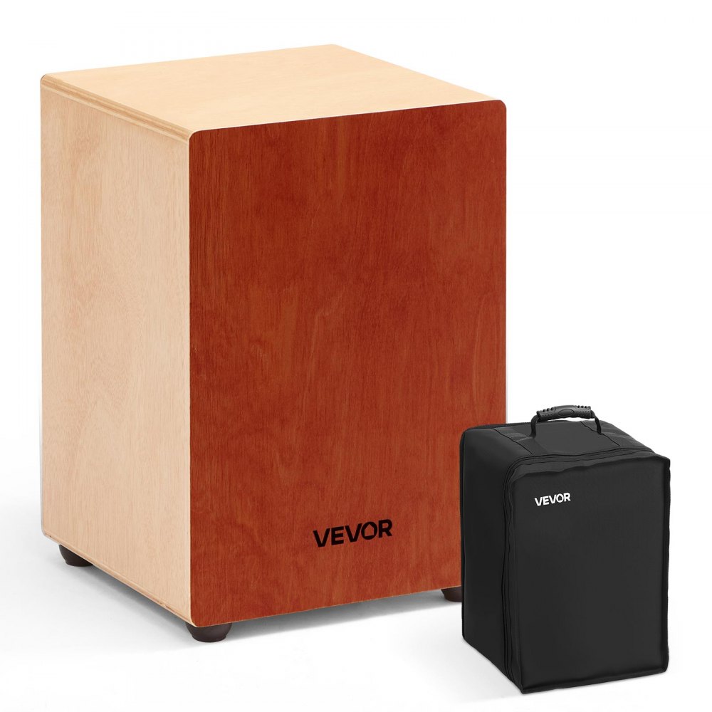 VEVOR Cajon, Kistentrommel mit internen Gitarrensaiten, leichte Drum-Box aus Holz, tragbares Trommel-Musikinstrument mit Reisetasche, abgerundeten Kanten, für Anfänger & Profis, 305x305x430 mm