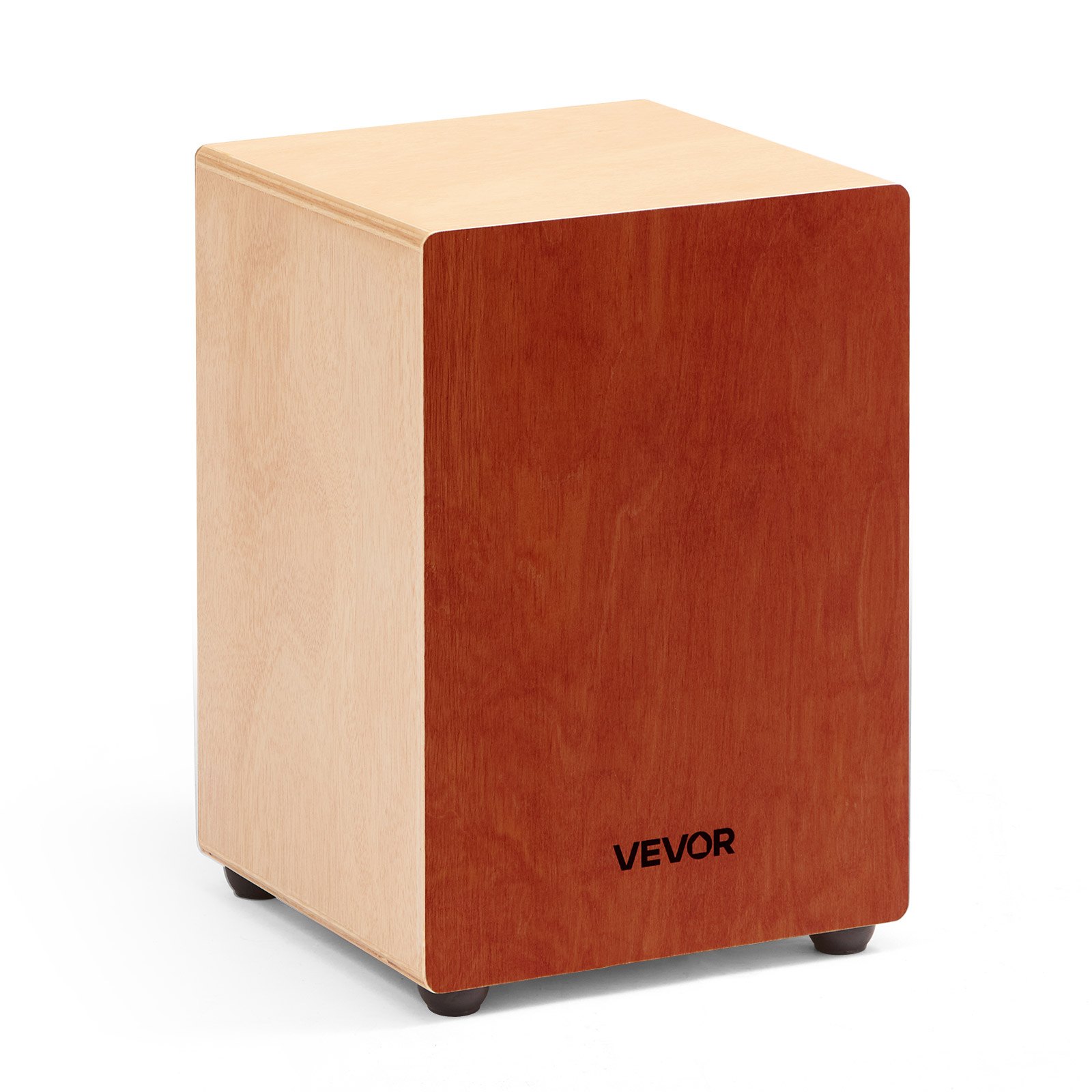 VEVOR Cajon, Kistentrommel mit internen Gitarrensaiten, leichte Drum-Box aus Holz, tragbares Trommel-Musikinstrument aus mit Silikonfüßen, abgerundeten Kanten, für Anfänger & Profis, 305x305x430 mm