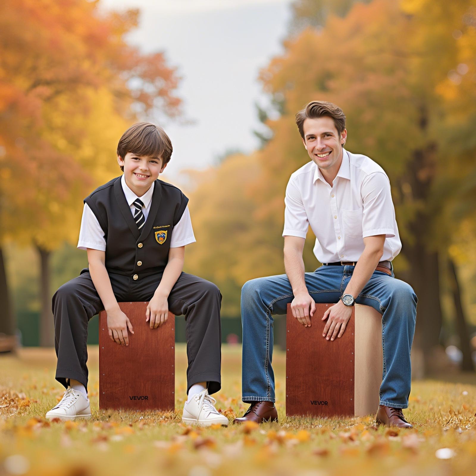 VEVOR Cajon, Kistentrommel mit internen Snare-Drähten, leichte Drum-Box aus Holz, Trommel-Musikinstrument mit Silikonfüßen, abgerundeten Kanten, für Anfänger & Profis, 305x305x508 mm