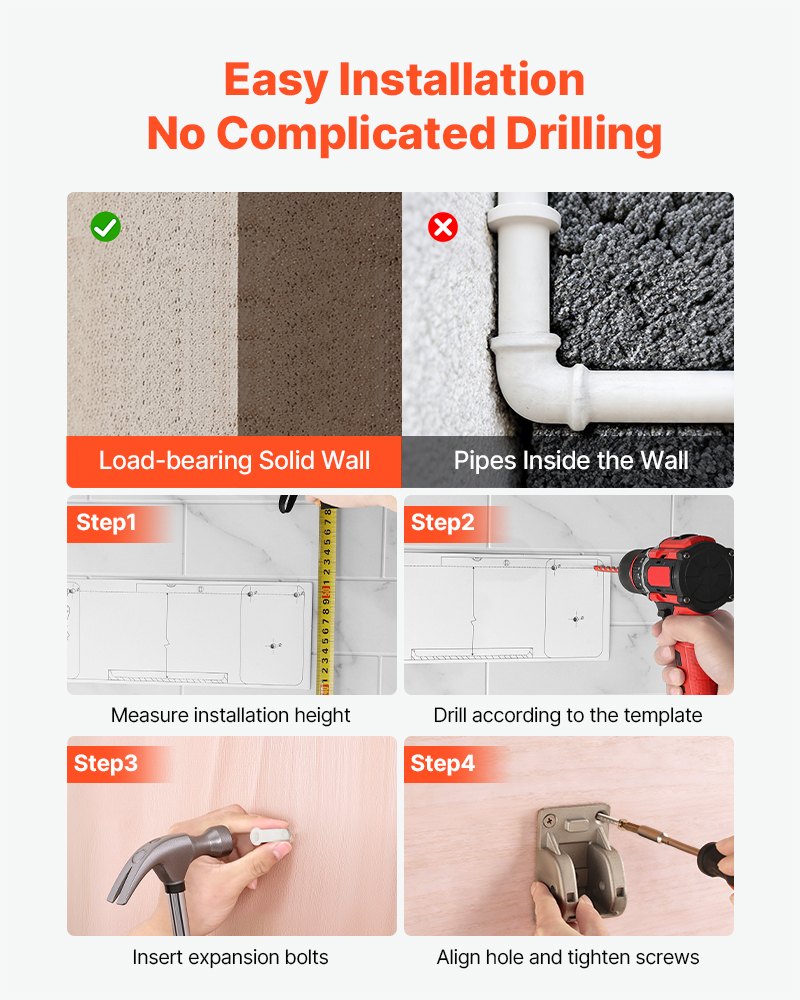 VEVOR Klappbarer Duschsitz zur Wandmontage (32 x 34 cm Sitzfläche), Wandklappstuhl mit Aluminiumrahmen, Duschsitz (100 kg Belastbar) für Erwachsene & Senioren, Geeignet für Badezimmer & Flur, Weiß