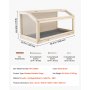 VEVOR Hamsterkäfig Nagerkäfig Nagarium Hamstergehege Holz 1000x520x505 mm, 270°-Sichtfenster Nagersicherer mit Deckel Belüftung für Goldhamster Zwerghamster Meerschweinchen Rennmäuse