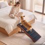 VEVOR Hunderampe Holz 89 cm Haustierrampe Einstiegshilfe 32-42 cm Faltbar, für Kleine & Ältere Hunde zum Hochklettern auf Sofa & Couch, bis 90,7 kg Belastbar, mit Rutschfester Filzoberfläche & Griff
