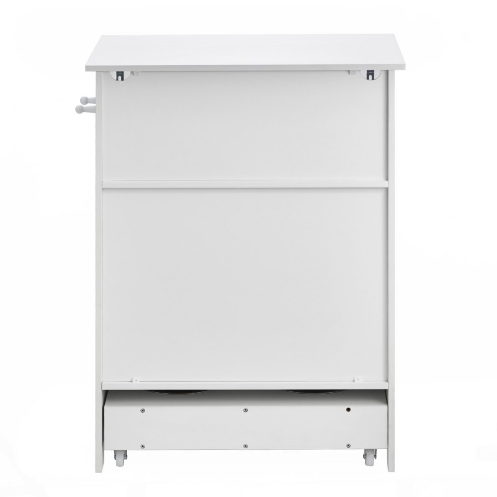 VEVOR Hunde Schrank Futterstation mit 2 Edelstahlnäpfen 60 x 35 x 80 cm, erhöhte Hundenäpfe mit Stauraum, Tierfutterschrank, Futternapf, Fressnapf, Hundenapfständer, Napfbar, Hundebar für kleine Hunde