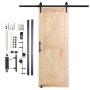 VEVOR Scheunentor und Hardware-Set Schiebetürsystem, 762 x 2133,6 mm Holz-Schiebetor, sanft und leise, Scheunentor-Set mit 8-in-1-Bodenführung und Türgriff, Fichtenholz-Platte