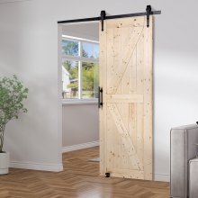 VEVOR Scheunentor und Hardware-Kit 30 "x 84" Holz Schiebe Scheunentor Kit reibungslos