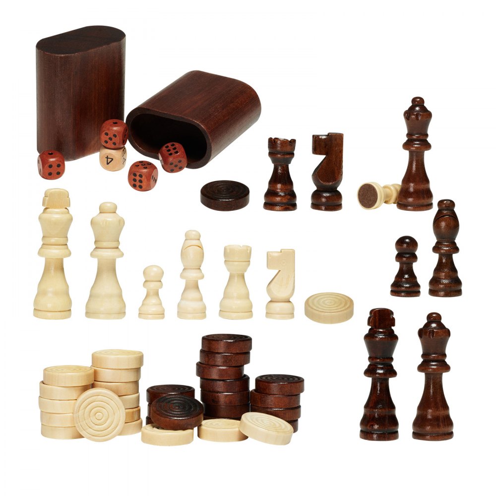 VEVOR Schachspiel aus Holz, 650 x 650 x 675 mm Schachspielset, Desktop Schachbrettspiele mit Schachfiguren, Schachset Set für Party Familie Aktivitäten, Reiseschach, Kinder, Chess Board