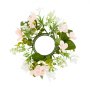 VEVOR 20er-Set Holzlaternen, inkl. 20x Laternen-Kerzenhaltern, 20x flammenlosen LED-Kerzen, 20x Champagner-Blumenkränzen für Hochzeitstisch, Party, Bauernhaus-Dekoration, Braun