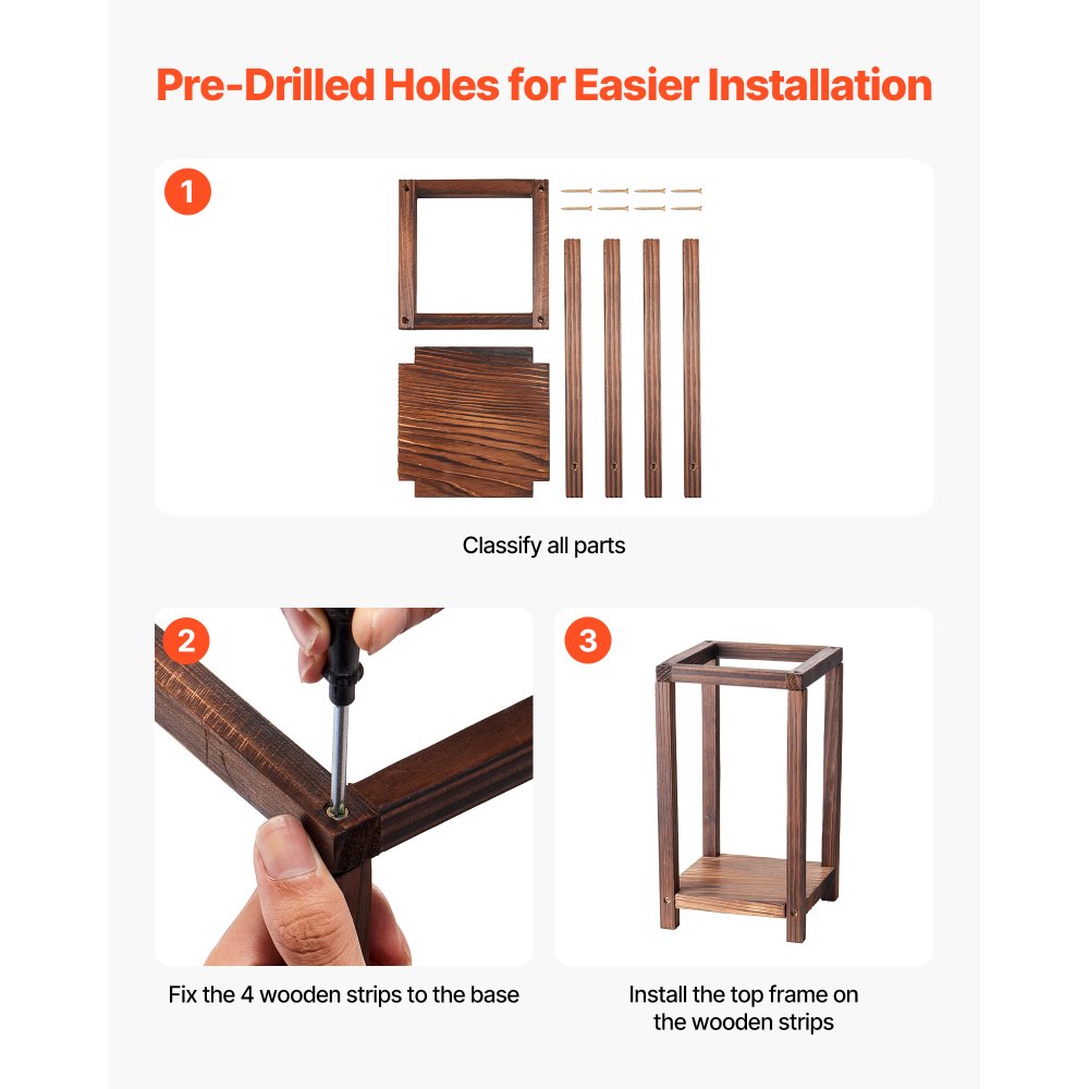 VEVOR 24x Holzlaternen, LED-Kerzenhalter aus Holz & Kunststoff, rustikales dekoratives Tafelaufsatz für Zuhause, ideal für Hochzeitstische, Partys, Bauernhäuser, Innendekoration, Braun