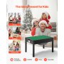 VEVOR Kindertisch 810 x 553 x 502 mm, Aktivitätstisch aus Holz, doppelseitige Baustein-Tischplatte, Mehrzweck-Spieltisch mit 2 Aufbewahrungsbehältern, Geschenk für Kinder ab 3 Jahren, Schwarz