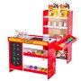 VEVOR Children's Grocery Store Playset, Wooden Toy Shop with Shopping Bag, Children's Supermarket with Conveyor Belt, Scanner, Cash Register, Fruits and Vegetables, Gift for Children Ages 3 and Up