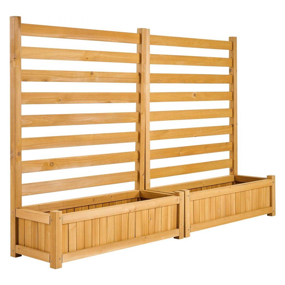 VEVOR 2 tlg. Sichtschutzzaun Klimaanlage Abdeckung, 914 x  1143 mm, Holzzaun mit Blumenkästen für Außenbereich, einstellbarer Winkel, für Außengeräte wie Klimaanlagen, Wärmepumpe & Mülltonne als Deko