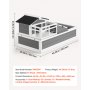 VEVOR Tortoise Habitat 4-Room Wooden Tortoise House with Balcony 2 Stories, for Small Animals Indoor Outdoor, Built-in Ramp, Indoor Large Turtle Enclosure Reptile Cage with Openable Roof, Viewing Area