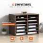 VEVOR Briefablage 12 Fächer Organizer aus MDF, Dokumentenablage Vintage Braun 520 x 305 x 410 mm, Ablagefächer Desktop-Aktenhalter Dokumentenlager, Dokumentenhalter zu Hause, im Büro, im Klassen usw.