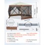VEVOR Faltpavillon, 3,05 x 3,05 m, 6-seitiges Pop-up-Camping-Überdachungszelt mit Netzfenstern, tragbarer Tragetasche, Erdspießen, große gartenpavillon für Outdoor-Camping, Rasen und Hinterhof