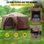 VEVOR Camping-Pavillonzelt mit sechs Windabdeckungen, zwei Fenstern und Sichtschutzfunktionen in einem grünen Park.