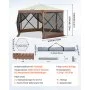 VEVOR Pavillon-Zelt, 3,6 x 3,6 m, 6-seitiges Pop-up-Camping-Überdachungszelt mit Netzfenstern, tragbarer Tragetasche, Erdnägeln, großen Schattenzelten für Camping im Freien, Rasen und Hinterhof