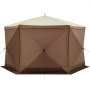 VEVOR Pavillon-Zelt, 3,6 x 3,6 m, 6-seitiges Pop-up-Camping-Überdachungszelt mit Netzfenstern, tragbarer Tragetasche, Erdnägeln, großen Schattenzelten für Camping im Freien, Rasen und Hinterhof