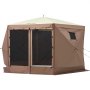 VEVOR Pavillon-Zelt, 3,6 x 3,6 m, 6-seitiges Pop-up-Camping-Überdachungszelt mit Netzfenstern, tragbarer Tragetasche, Erdnägeln, großen Schattenzelten für Camping im Freien, Rasen und Hinterhof