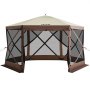 VEVOR Pavillon-Zelt, 3,6 x 3,6 m, 6-seitiges Pop-up-Camping-Überdachungszelt mit Netzfenstern, tragbarer Tragetasche, Erdnägeln, großen Schattenzelten für Camping im Freien, Rasen und Hinterhof