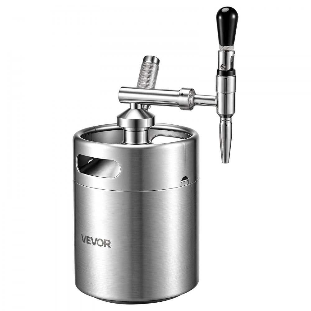 VEVOR Nitro-Cold-Brew-Kaffeefass 4 L, Edelstahl-Kaffeemaschine mit Zapfhahn, Heimbrüh-Kaffeefass, Tragbares Kaffeefass mit Spender und Druckentlastungsventil, Geeignet für Kaffeeliebhaber
