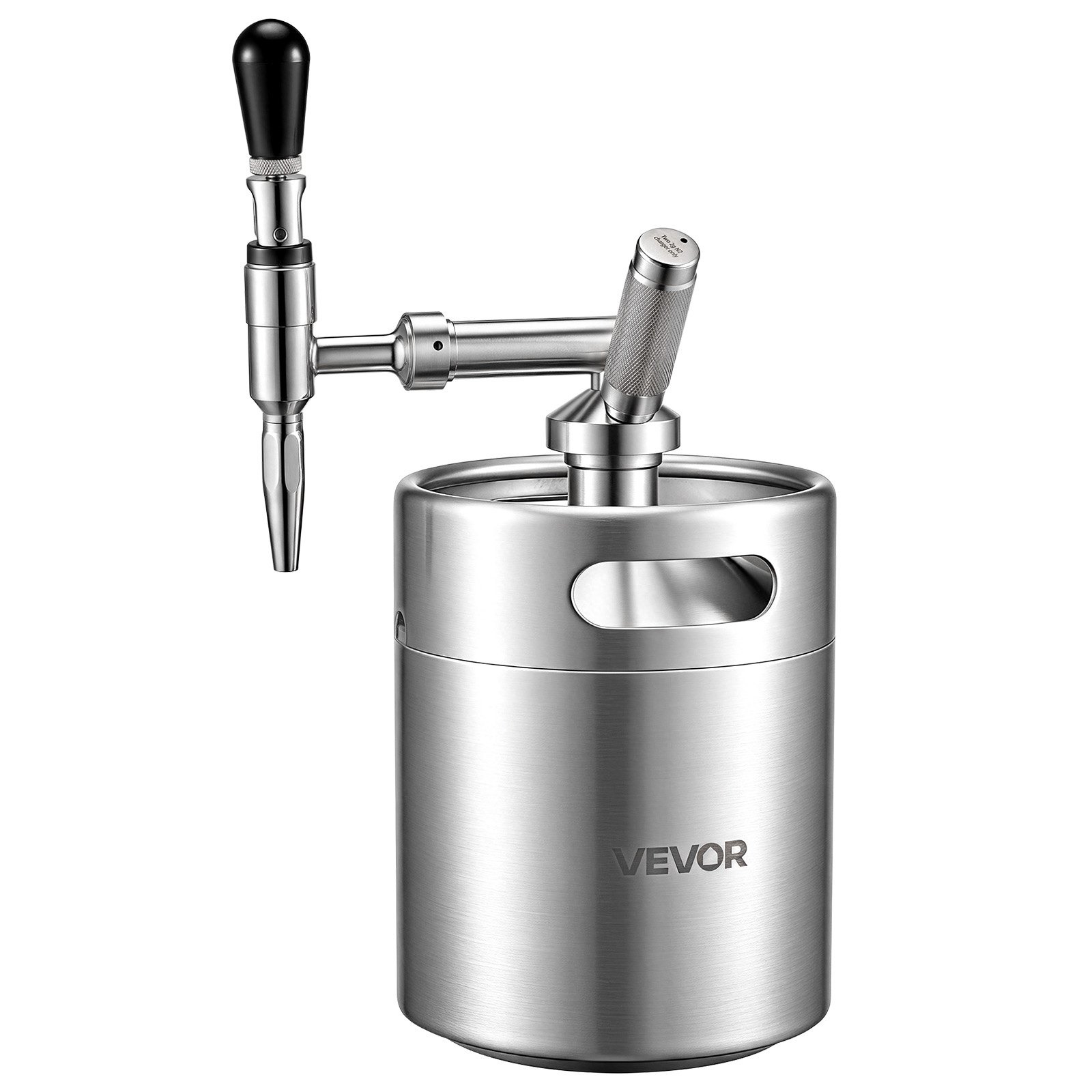 VEVOR Nitro-Cold-Brew-Kaffeefass 4 L, Edelstahl-Kaffeemaschine mit Zapfhahn, Heimbrüh-Kaffeefass, Tragbares Kaffeefass mit Spender und Druckentlastungsventil, Geeignet für Kaffeeliebhaber