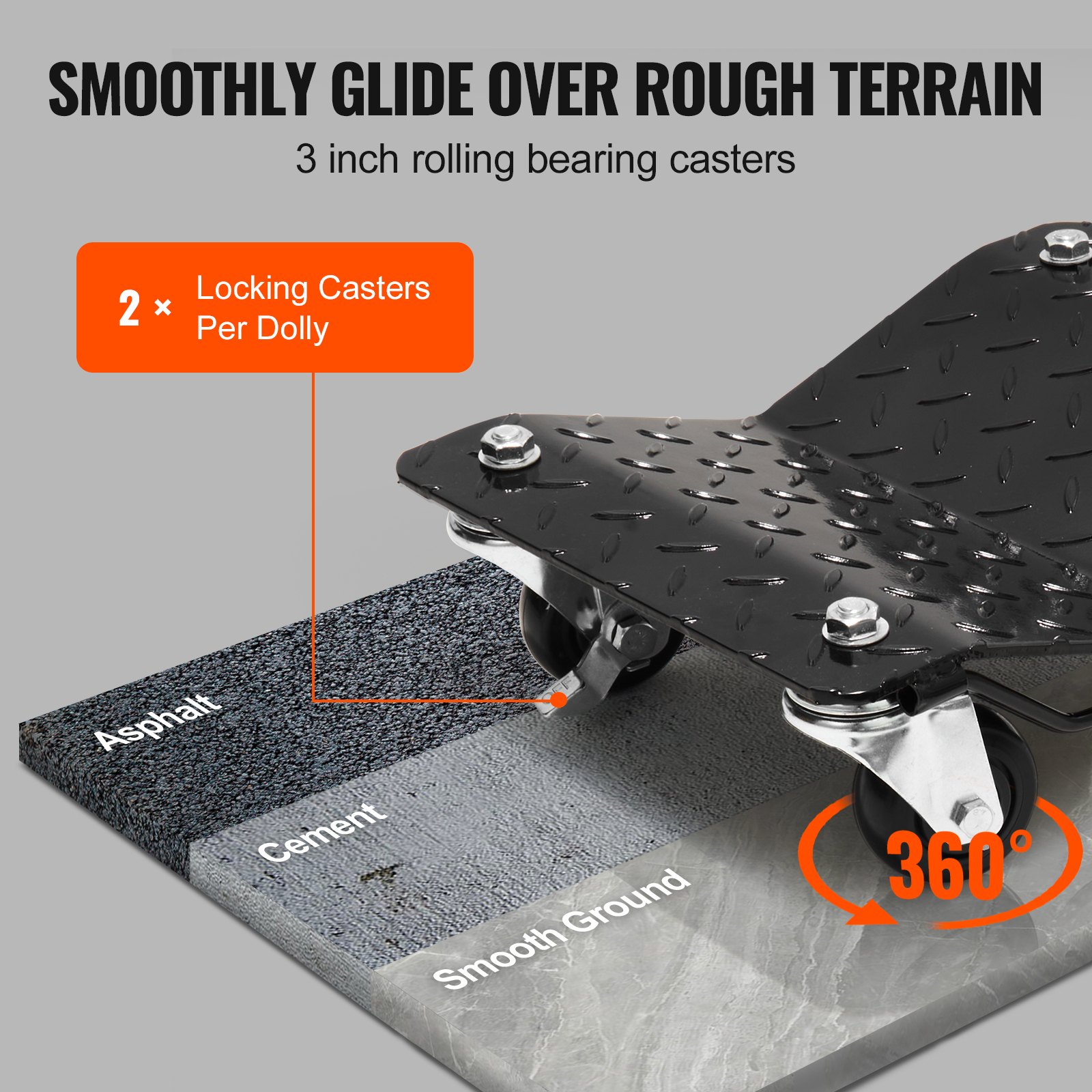 VEVOR Rangierhilfe Auto 4 Stk. bis 3000 kg Belastbar Rad Rangierheber Set für Elektrofahrzeuge Notfallwagen mit 4 Rädern Mobiler Reifenwagen Trolley aus Stahl Reifenhalter für Auto Motorräder Pickups