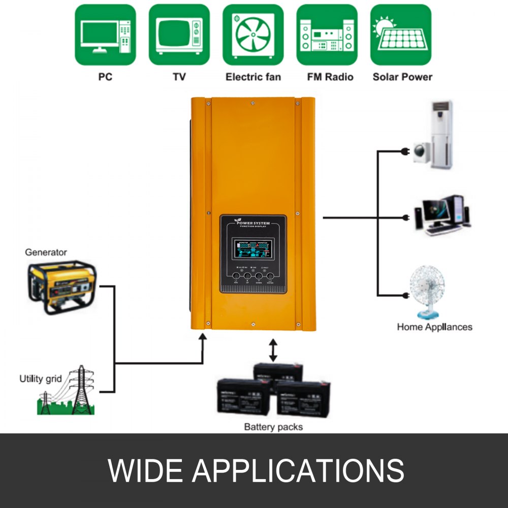 Wechselrichter Mppt Hybrid Solar Off-grid-wechselrichter Lcd 2kw 24v