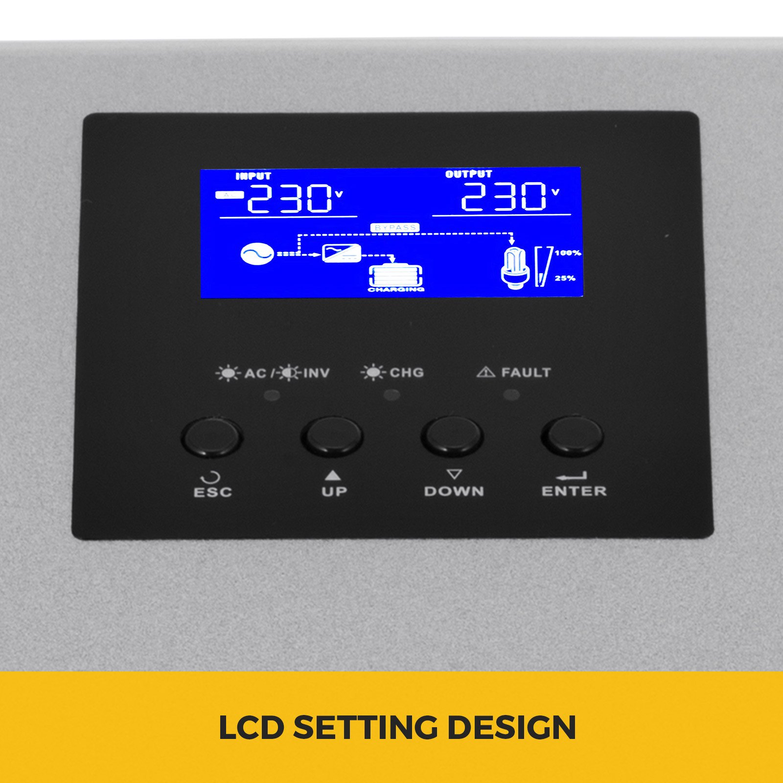 VEVOR Power Inverter 5000W, Inselwechselrichter Mit AC Ladegerät 0-55 ° C,  Solar Wechselrichter-Ladegerät 48V MPPT mit LCD-Einstellungsdesign