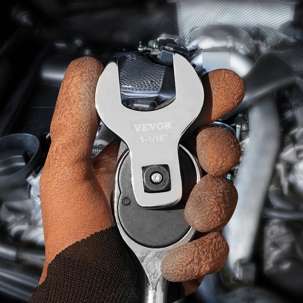 VEVOR Crowfoot-Schlüsselsatz, 1/2-Zoll-Antrieb, 14-teilig, SAE (1-1/16 Zoll – 2 Zoll), Crowfoot-Schlüsselsatz mit Ablagefach, 40CR-Material mit Lasergravierter Größenangabe, für Mechanische Wartung