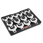 VEVOR Crowfoot Wrench Set, 1/2-inch Drive, 14-Piece, SAE (1-1/16 inch - 2 inch), Crowfoot Wrench Set with Storage Tray, 40CR Material with Laser-Engraved Size Markings, for Mechanical Maintenance