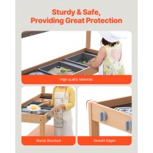 VEVOR Matschküche 1000x360x885 mm, Kinderküche, Holzspielzeug-Spielküchenset mit Zubehör, Outdoor-Spielset, Rollenspiel-Outdoor-Küche für Jungen und Mädchen, Kleinkinder-Spielküche mit Herd und Spüle